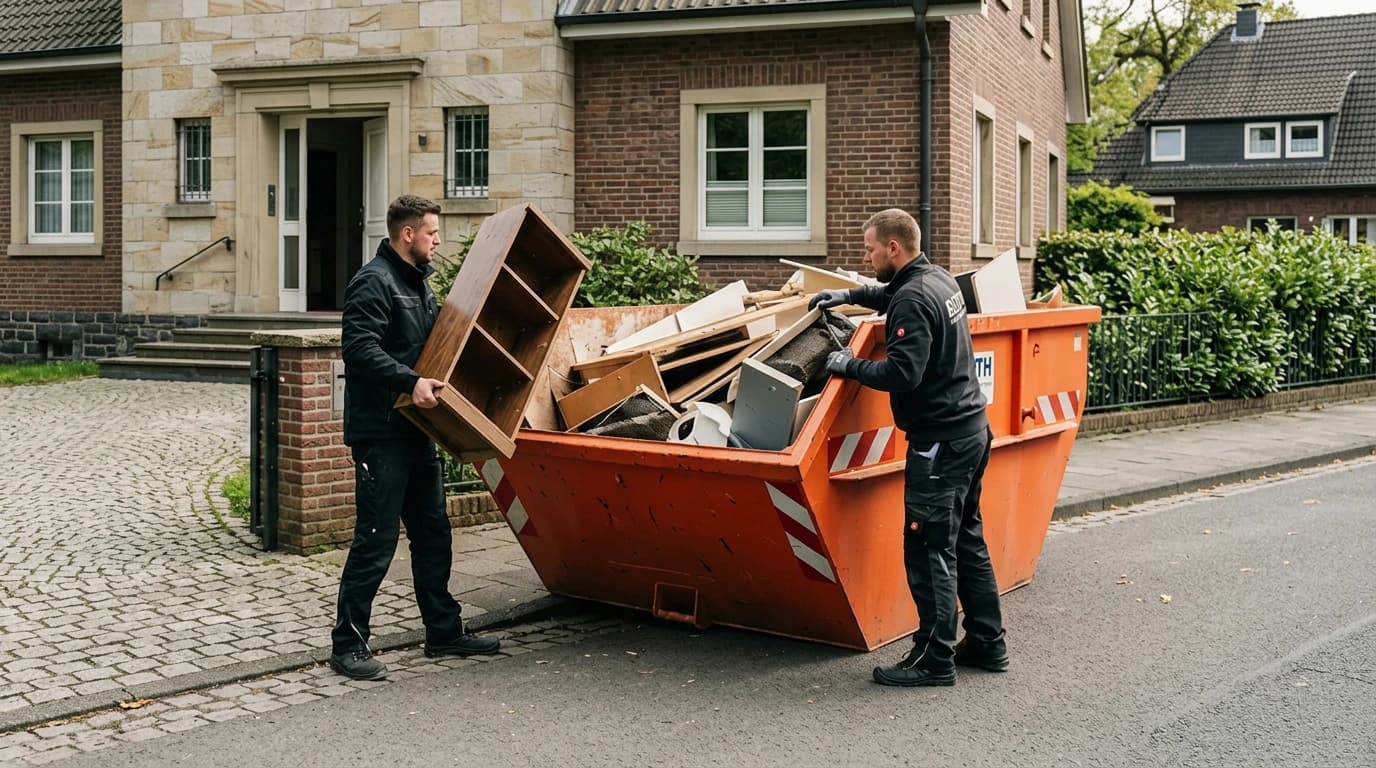 Professionelle Haushaltsauflösung in einem hellen, modernen Wohnraum